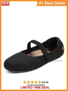 Mary Jane Travel Flat Slip-On Comfort Shoes with Arch Support